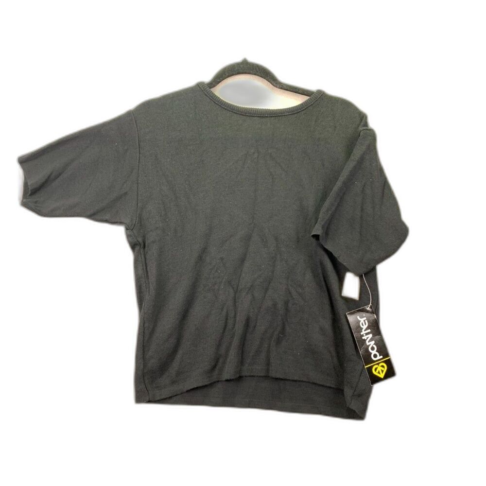 Panther Medium Women's | Vintage Short Sleeve Casual Black Top nwt